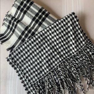 Houndstooth and plaid scarf bundle